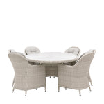 Outdoor Holton 6 Seat Oval Dining Set | Stone