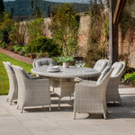 Outdoor Holton 6 Seat Oval Dining Set | Stone