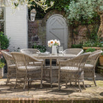 Outdoor Menton 6 Seat Round Dining Set | Stone