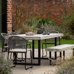 Outdoor Taranto 6 Seater Dining Table | Black & Grey