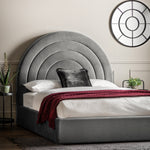 Arch Retro Velvet Bed Frame | Elephant Grey | King Size