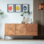 Oklahoma Japandi 2 Door 3 Drawer Sideboard | Natural Oak