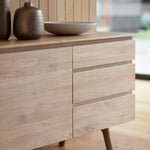 Madrid Mid-Century Scandi 3 Drawer Sideboard | Oak