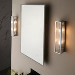 Newham Ribbed Double Bathroom Wall Light | Chrome/Clear