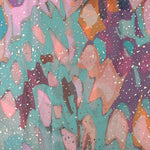 Lightweight Abstract Butterfly Wing Print Scarf with Metallic Foil