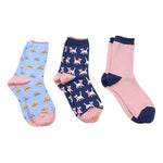 Women's Cat Socks Box | Pink/Blue | Set of 3
