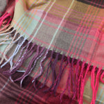 Women's Checked Blanket Scarf | Green/Pink