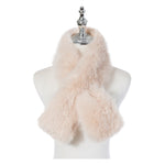 Women's Faux Fur Pull Through Scarf | Linen White