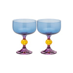Bliss Cocktail Glasses | Blue & Purple | Set of 2