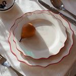 Carmine Scalloped Breakfast Plate