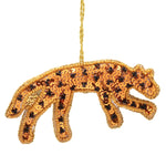 Festive Leopard Hanging Christmas Tree Decoration