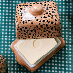 Leopard Print Butter Dish
