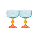 Paradise Cocktail Glasses | Blue & Orange | Set of 2