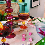 Paradise Cocktail Glasses | Blue & Orange | Set of 2