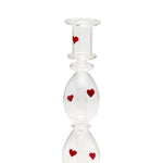 Sweet Sorrow Heart Taper Candle Holder | Glass | 23cm