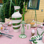 Unity Stripe Candle Holder | Green & White