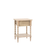 Artisan Bobbin 1 Drawer Bedside Table | Limewashed Oak