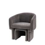 Asko Retro Armchair & Footstool | Anthracite Grey