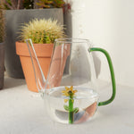 Botanical Sunflower Glass Watering Can | 1L
