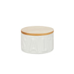 Ceramic Salt Cellar with Bamboo Lid | White