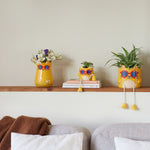 Cool Cat Plant Pot | Yellow | 16cm