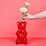 Glass Gummy Bear Vase | Red