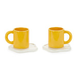 Fried Egg Coffee Cups & Saucers | Set of 2
