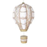 Baroque Hot Air Balloon Hanging Decoration with Glitter Detail | White/Gold | 45cm