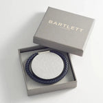 Men's Single Plaited Leather Bracelet | Navy