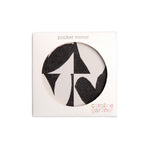 Square Checkmate Hearts Pocket Mirror | Monochrome