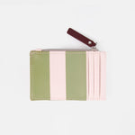 Stripe Card Holder & Coin Purse | Pink & Green