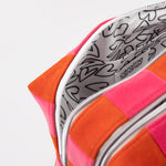Stripe Travel Washbag | Orange & Pink | Large