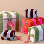 Stripe Vanity Case | Pink & Green | Large
