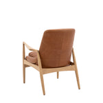 Carrera Leather Mid-Century Modern Armchair | Brown
