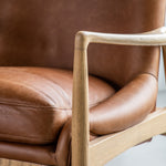 Carrera Leather Mid-Century Modern Armchair | Brown