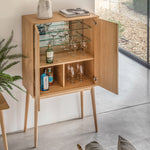 Milano Chevron 2 Door Cocktail Cabinet | Oak