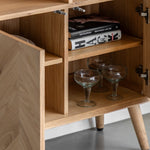Milano Chevron 2 Door Open Display Unit | Oak