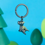 3D Dragon With Golden Wings Keyring