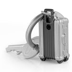 3D Suitcase Keyring | Silver