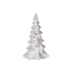 Festive Snowcapped Fir Tree Decoration | White Ceramic | 14cm