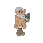 Festive Winter Bear Figurine Holding Christmas Tree | 35cm