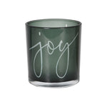 'Joy' Glass Candle Holder | Green | 8cm