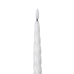 LED Taper Candles with Twist Detail | White | Set of 2