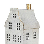 Rustic Townhouse Decoration | White/Gold Iron | 28cm