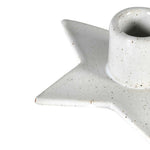 Speckled Star Taper Candle Holder | White Porcelain | 12cm