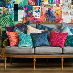 Maidenhair Vine Velvet Cushion | Sunset | 43x43cm