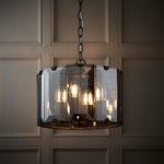 Clooney Bevelled Pendant Light | Slate Grey | Small