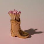 Nashville Cowboy Boot Matchstick Holder with 25 Matches | Gold