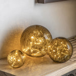 Crackle Globe Lights | Smoke | Set of 3