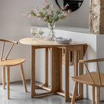Craft Oak Folding Round Dining Table | Natural